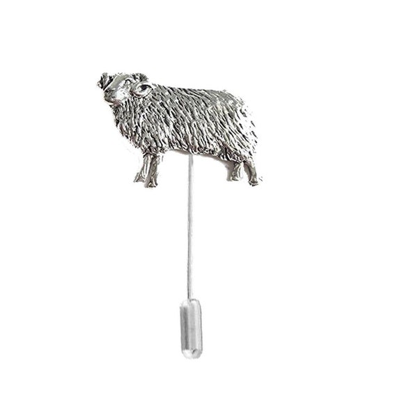 Sheep  fine English pewter on a very strong tie stick pin perfect attach a hat scarf collar coat tie jacket etc ref PP-a36