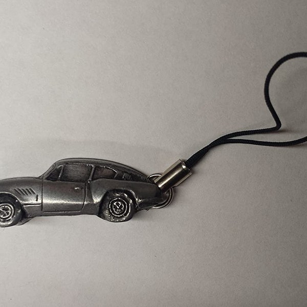 tri GT6 Mk2 Pewter effect classic car Emblem on a mobile phone charm or zip puller or bookmark or bracelet with charm ref261