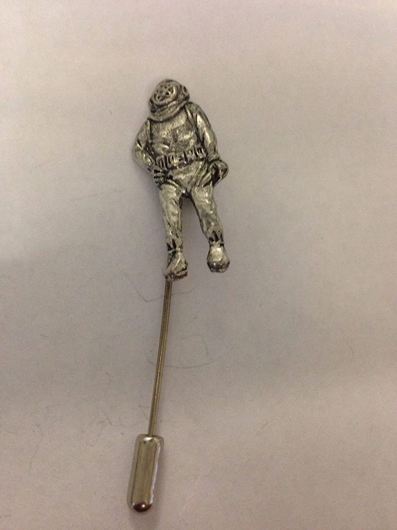 Commercial Diver fine English pewter on a very strong tie stick pin perfect attach a hat scarf collar coat tie jacket etc ref pp-u05 image 1