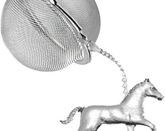 Pewter Foal  on a Tea Leaf Infuser Stainless Steel Sphere Strainer perfect for spices tea cup mug teapot gift ref ppe14 Equestrian