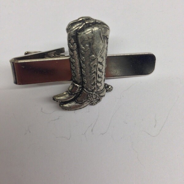 w06 cowboy boots English pewter on cuff link / tie slide or the set handmade high details refa2 cuffs cufflinks weddings gifts etc