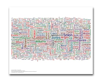 Surnames of Britain poster - Top 1000 names