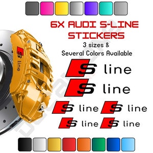 6x Audi S-Line Caliper Decals / Stickers, Brake Caliper Decals, Brake Caliper Stickers, Car Decals, Car Stickers
