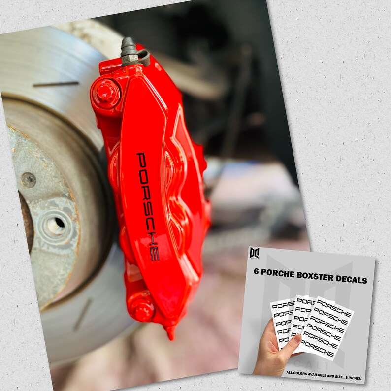 6x Boxster Calipers Decal Stickers, High Temperature Decal Stickers