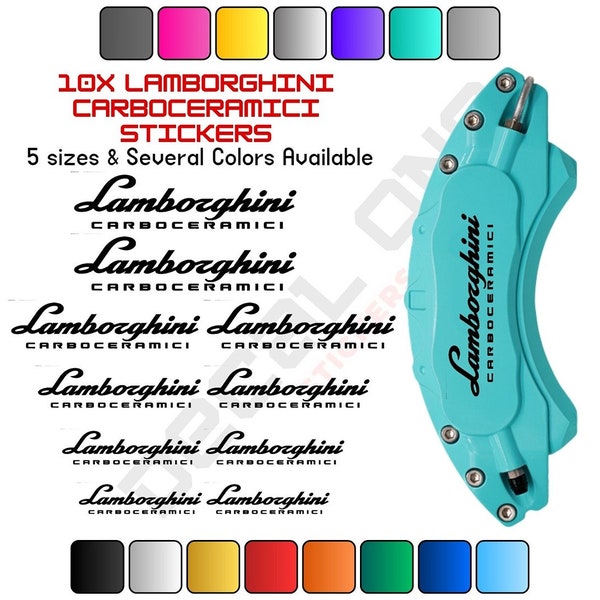 10x Lamborghini Carboceramici Brake Caliper High Temp Decals Sticker, Brake Caliper Decals, Brake Caliper Stickers, Car Decals, Car Stickers