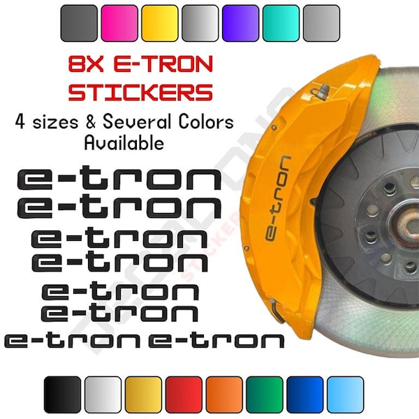 8x Audi E-Tron Brake Caliper Decal Stickers, Brake Caliper Decals, Brake Caliper Stickers, Car Decals, Car Stickers