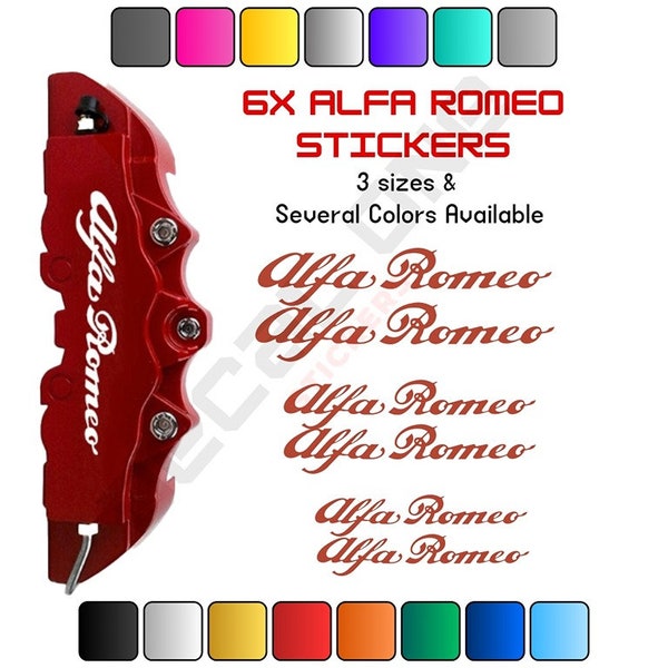 6x HIGH QUALITY Alfa Romeo Brake Caliper Stickers / Decals, Brake Caliper Decals, Brake Caliper Stickers, Car Decals, Car Stickers