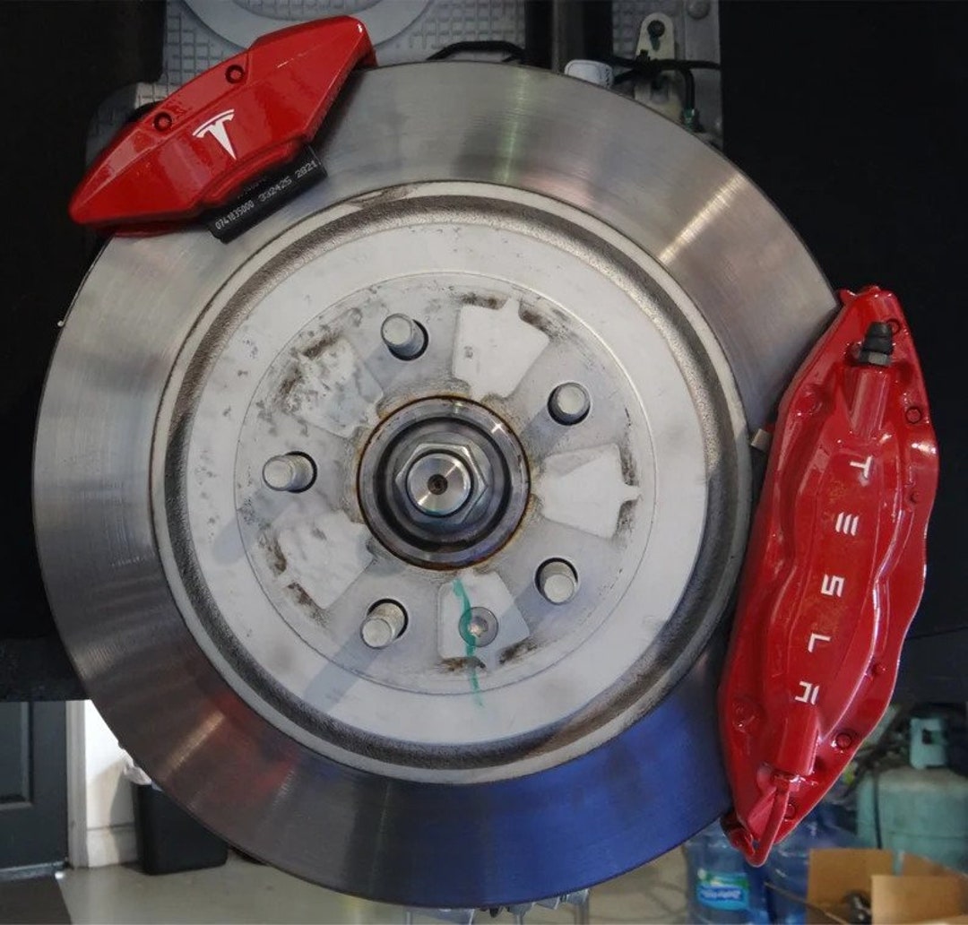 6 X HIGH QUALITY TESLA Brake Caliper Decals / Stickers, Brake Caliper