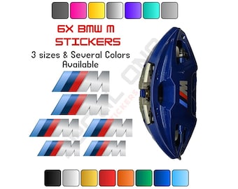 6x BMW M Série Brake Caliper Decal Stickers, Brake Caliper Decals, Brake Caliper Stickers, Car Decals, Car Stickers