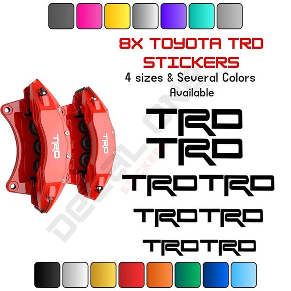 8x Fits Toyota TRD Brake Caliper High Temp Decals Sticker, Brake Caliper Decals, Brake Caliper Stickers, Car Decals, Car Stickers