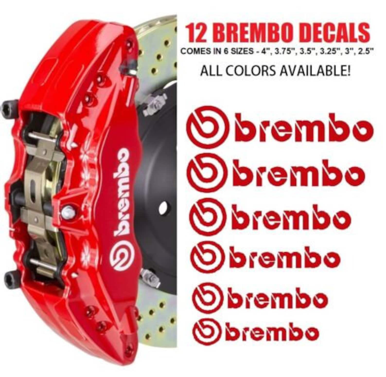 12 Brembo Brake Caliper High Temp Decal Vinyl Sticker Automotive 6