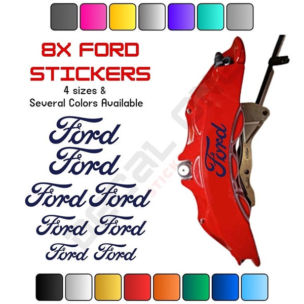 8x Ford Logo Brake Caliper Stickers – Pack of 8, Brake Caliper Decals, Brake Caliper Stickers, Car Decals, Car Stickers