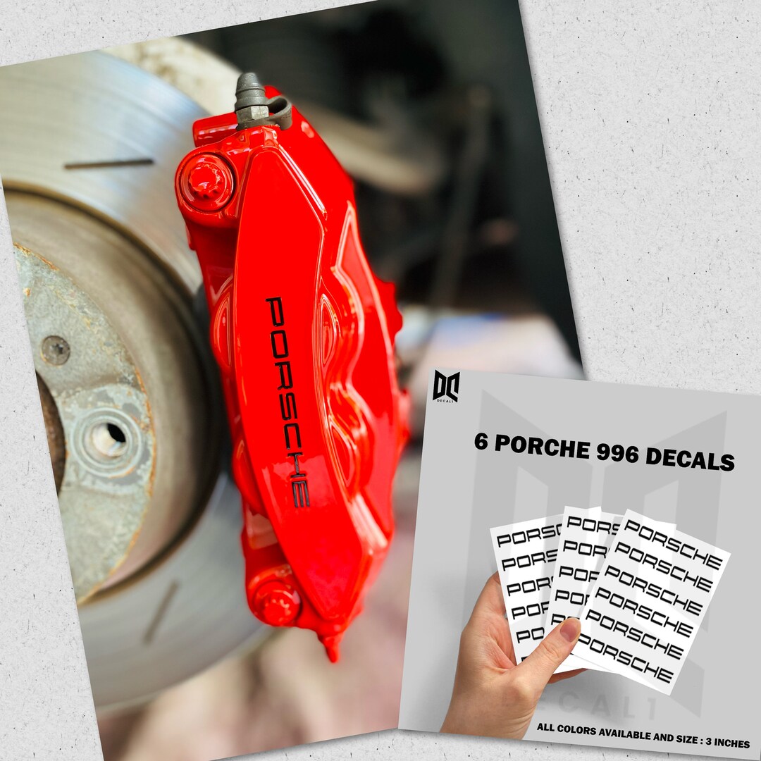 6x 996 Calipers Decal Stickers, High Temperature Decal Stickers, Brake