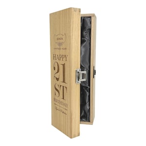 Personalised 21st Birthday Gift 2005 Wooden Champagne Wine Whisky Box [HING05] image 3