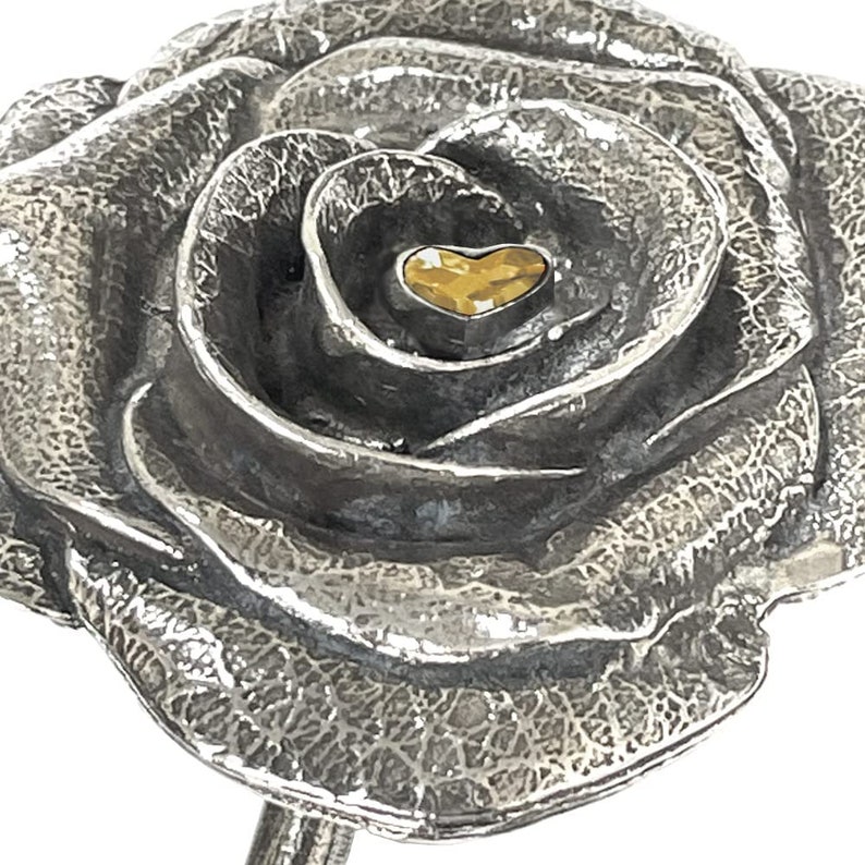 50th 50 Year Golden Wedding Anniversary Everlasting Forever Rose With Swarovski Heart Crystal Keepsake Gift ANN108 zdjęcie 4