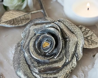50th 50 Year Golden Wedding Anniversary Everlasting Forever Rose With Swarovski Heart Crystal Keepsake Gift [ANN108]