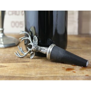 English Pewter Company Pewter Stag Head Bottle Wine Stopper [BOT201