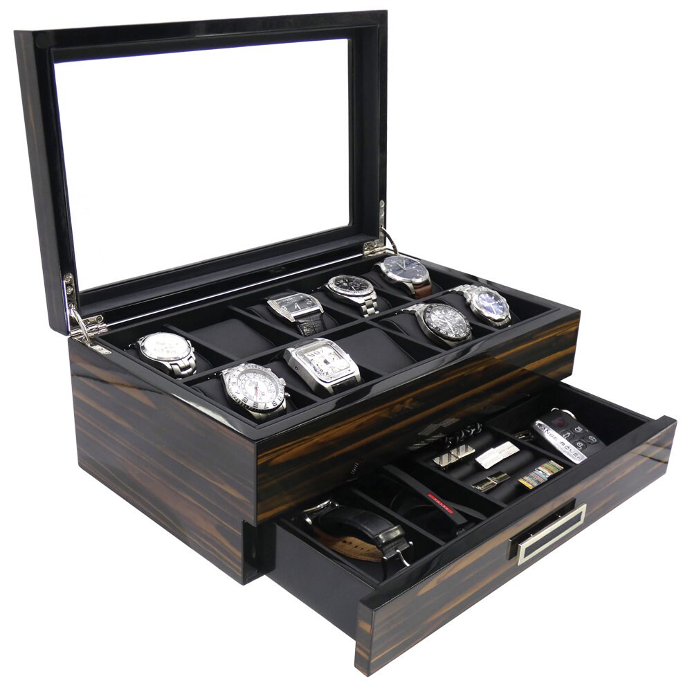 Luxury 10 Slot Watch Display Case With Drawer LWC02 Gift Etsy UK