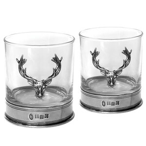 Double Pewter Stag Tumblers Gift Set Personalised [STAG105] by English Pewter Company