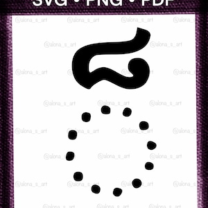 May include: Black graphic design featuring a stylized numeral 2 and a circle of dots. The image includes the text "SVG • PNG • PDF" at the top, indicating file formats. The design is set against a white background with a purple border.