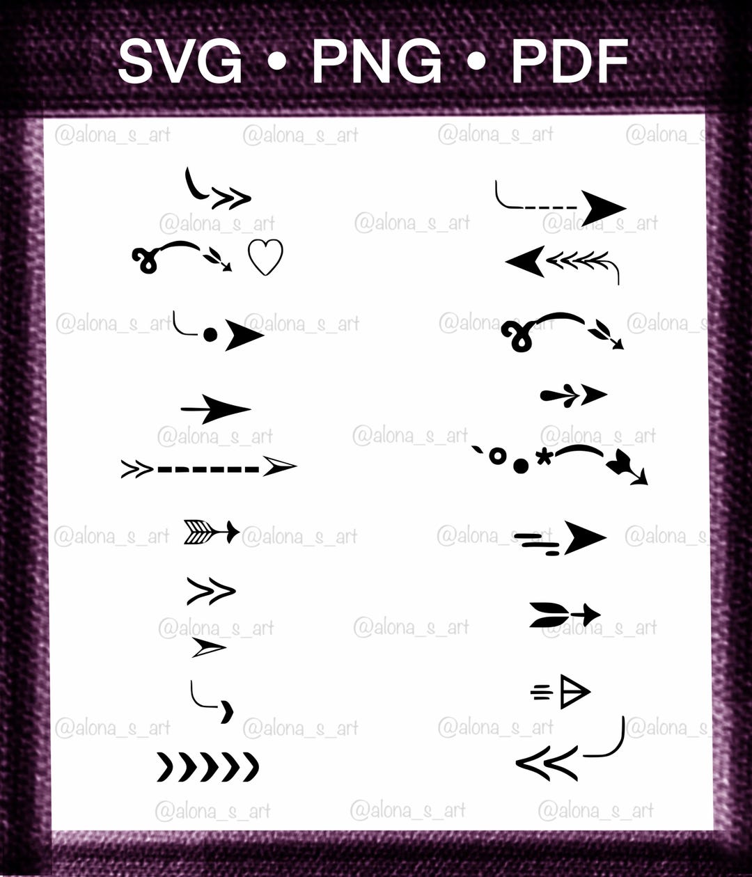 Arrow Stickers Clipart | PNG SVG PDF | Instant Download - Etsy