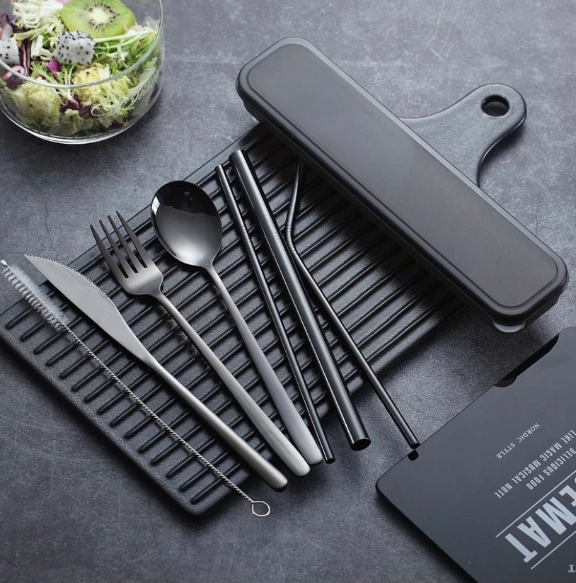 8 Pc. Travel Cutlery Set Etsy