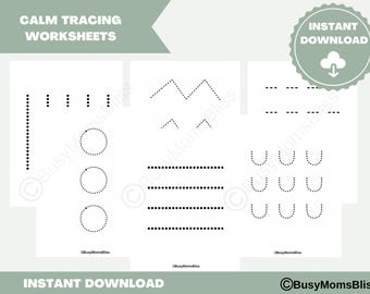 Toddler Tracing Worksheets | Fine Motor Skills Printable | Calm Pre-Writing Activities | 6 Page Tracing Pack (Ages 18–36 Months)