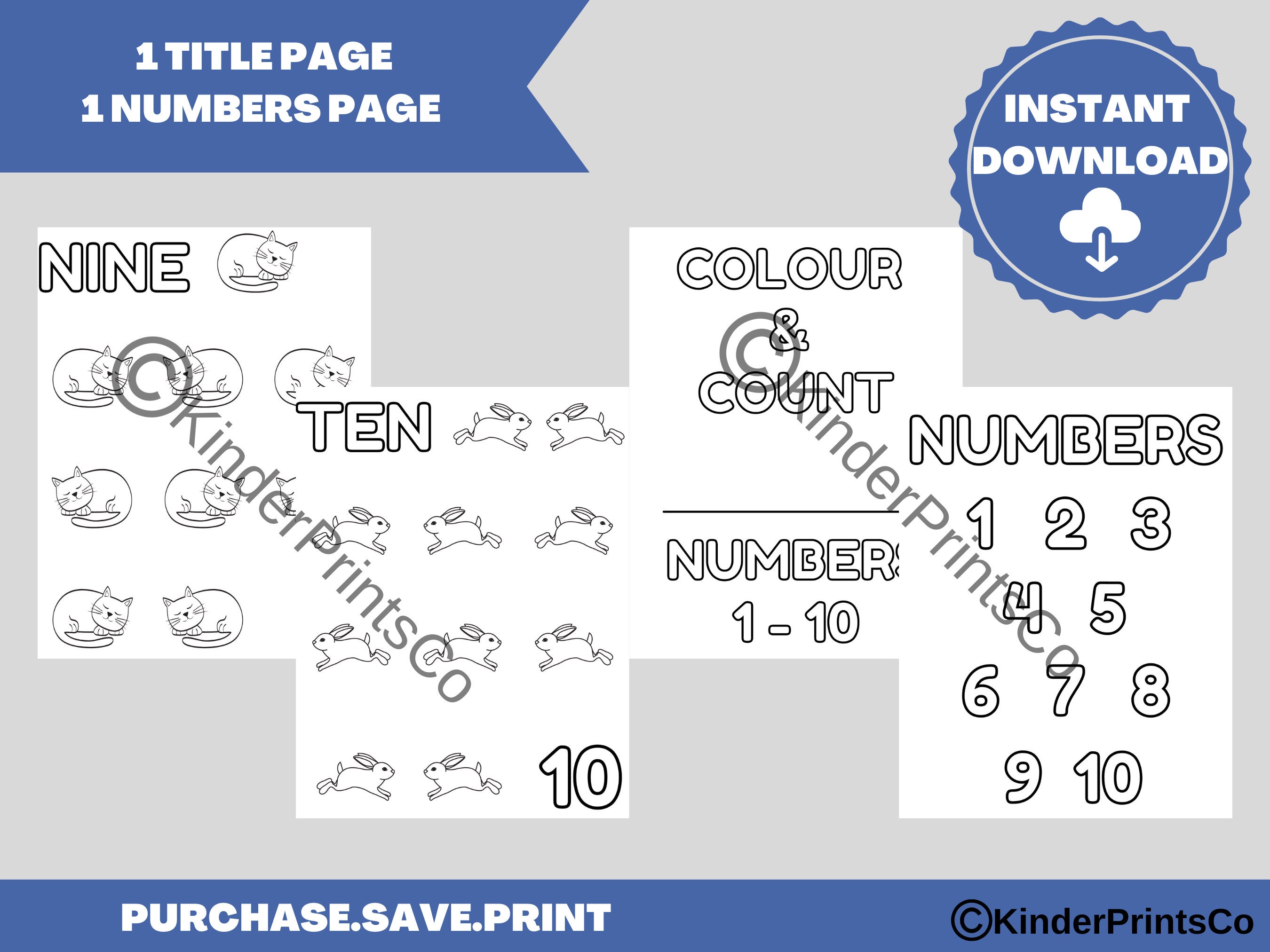 Colour & Count Printable Colouring Book - Etsy