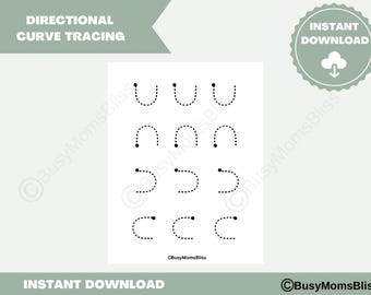 Directional Curved Line Tracing Worksheet for Toddlers | Calm Pre-Writing Printable | Fine Motor Skills Activity (Ages 18–36 Months)