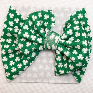 St. Patrick&#39;s Day Bow, St. Patrick&#39;s Day Headwrap, Holiday Bows, Baby Bows, Headbands, Infant Headbands, Toddler Headbands, Lucky Charm Bow