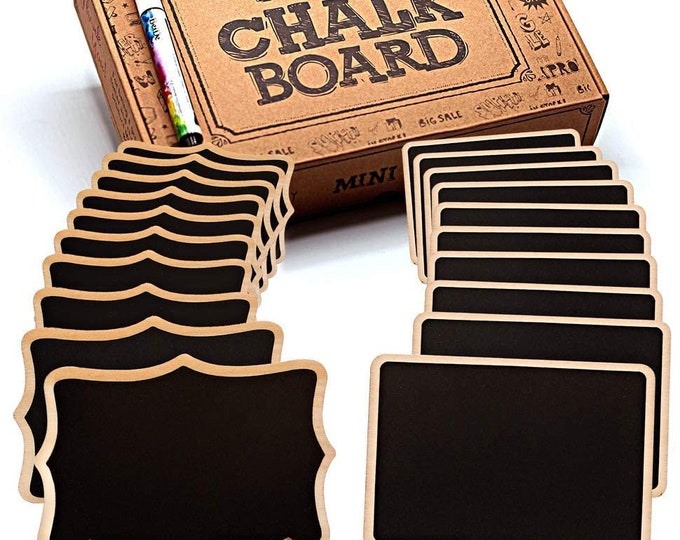Mini Chalkboard Signs, 20 Pieces, Framed Small Chalkboard Sign, Table