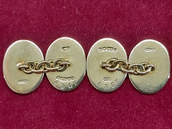 A Good Quality Pair of Vintage 9ct Gold Cufflinks… - image 3