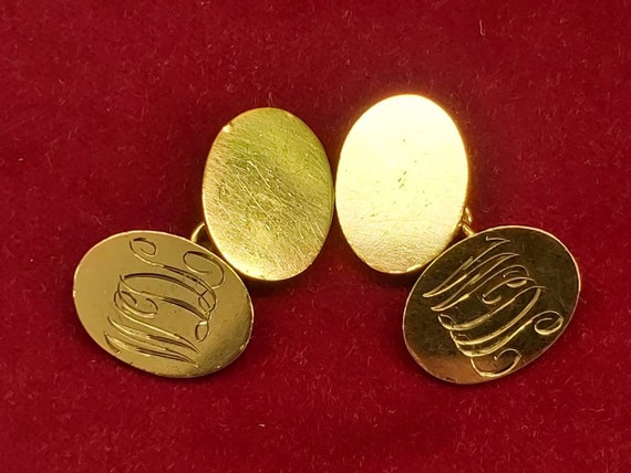 A Good Quality Pair of Vintage 9ct Gold Cufflinks… - image 2