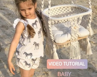 VIDEO TUTORIAL Macrame BABY swing for babies  from 6 months to 3 years old