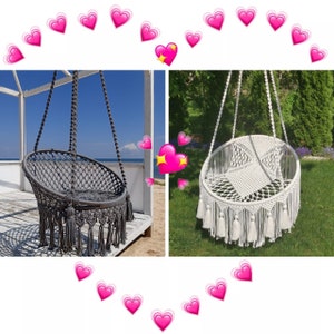 2in1 Pattern VIDEO Tutorial, Macrame Hanging Chair + BOHO chair, DIY Hammock Hanging chair, Detailed Step by step instruction
