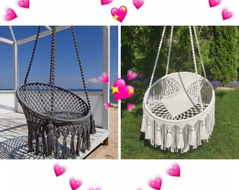 2in1 Pattern VIDEO Tutorial, Macrame Hanging Chair + BOHO chair, DIY Hammock Hanging chair, Detailed Step by step instruction