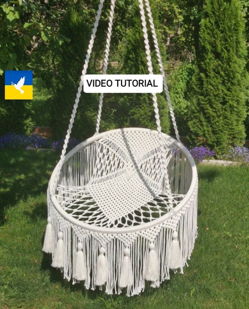 Pattern VIDEO Tutorial BOHO Macrame Hanging Chair DIY Hammock Etsy