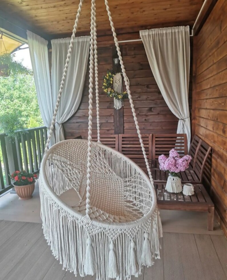 Pattern VIDEO Tutorial BOHO Macrame Hanging Chair DIY Hammock Etsy