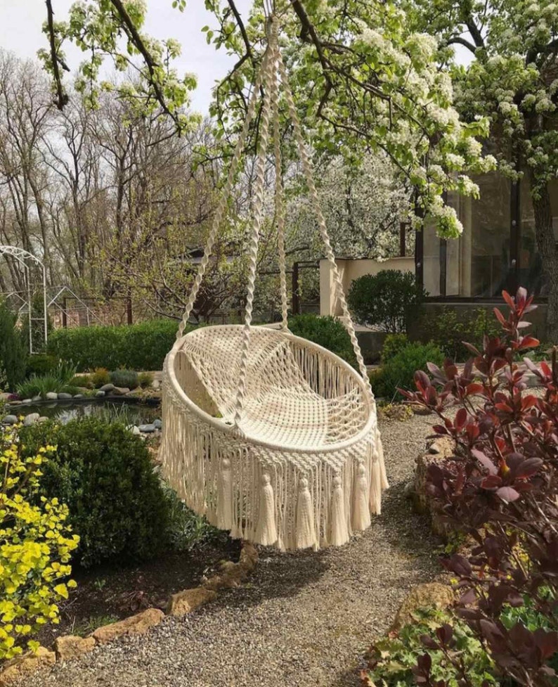 Pattern VIDEO Tutorial BOHO Macrame Hanging Chair DIY Hammock Etsy