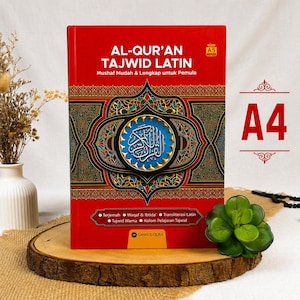 Lär dig läsa Koranen med korrekt tajweed, Al Quran At-Tajwid färgkodad A4, nybörjarkoran med uttalsguide, islamisk gåva