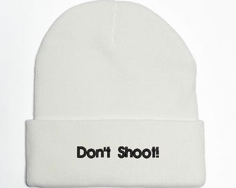 Don't Shoot! Arc Raiders Video Game Embroidered Beanie // Gaming Embroidery
