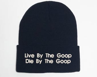 Live By The Goop Die By The Goop Arc Raiders Video Game Embroidered Beanie // Gaming Embroidery