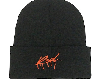 Playboi Carti WLR Embroidered Beanie // Die Lit Whole Lotta Red Embroidery