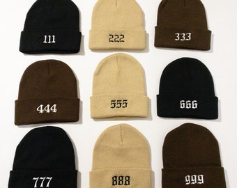 Angel Number Embroidered Beanie