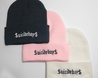Suicideboys Embroidered Beanie // SB G59 Embroidery // Scrim Ruby // Suicideboys Christmas Gift