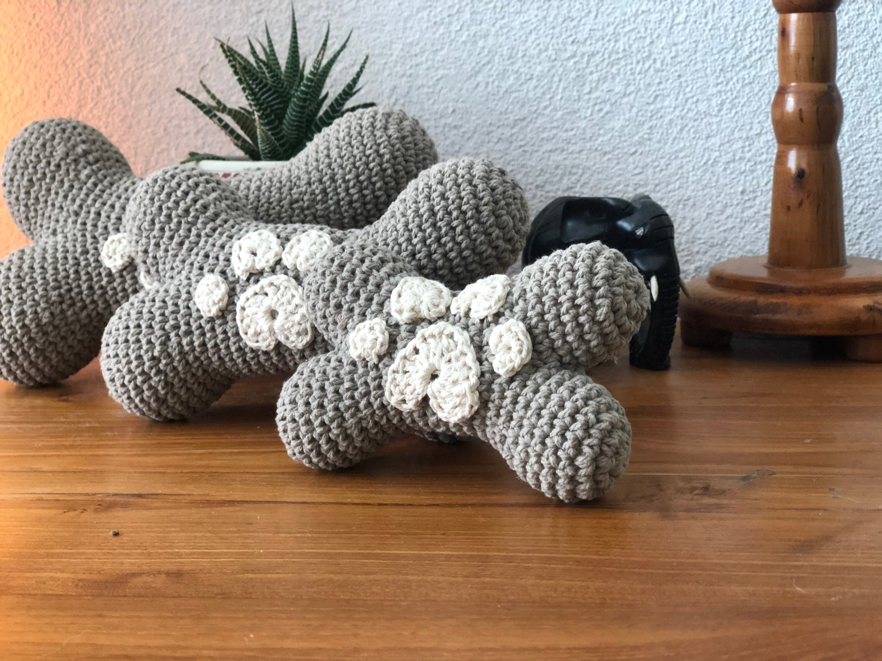 Dog Toy Bone Handmade Crochet Cotton robust chewing squeaker Etsy