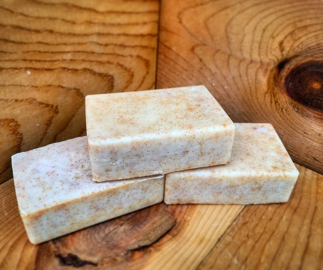 Unscented Walnut Shell Pumice Lye Soap Bar Etsy