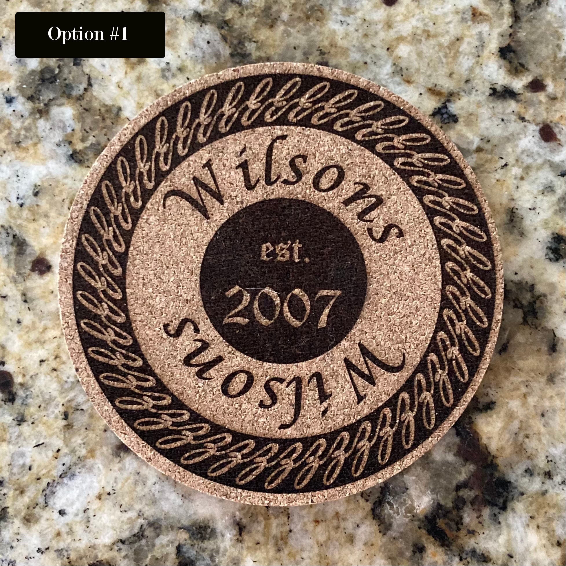 Personalized Cork Coasters Last Name Set of 4 Personalized Etsy