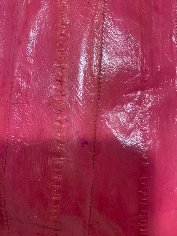 Vintage LEE SANDS Burgundy/Pink Eel Skin Hobo Pur… - image 4