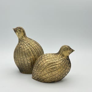 Brass Quail Bird Figurines set of 2